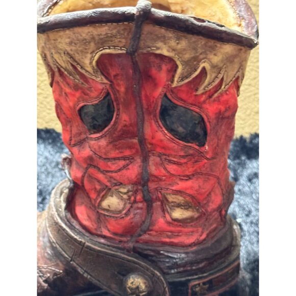 Restic Western Cowboy Boot Planter Vase Statue Decoration - Picture 6 of 10